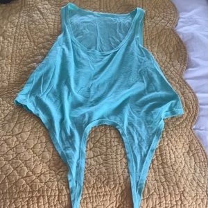 H&M Turquoise blue green crop top size small